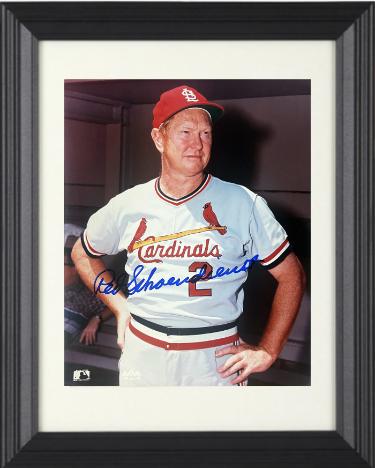 Red Schoendienst Autographed St. Louis Cardinals MLB Licensed 8 x 10 Photograph Custom Framing- COA/CSA Show Ticket-Powers Sports Memorabilia