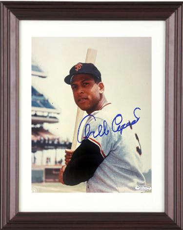 Orlando Cepeda Autographed San Francisco Giants MLB Licensed 8 x 10 Photograph imperfect Custom Framing- Sports World Collectibles #A29122-Powers Sports Memorabilia