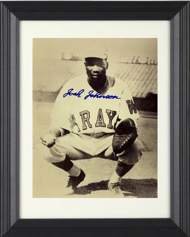 Josh Johnson Autographed Homestead Grays Negro League Vintage B&W 8 x 10 Photograph Custom Framing- COA/CSA Show Ticket-Powers Sports Memorabilia