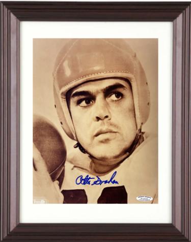 Otto Graham Autographed Cleveland Browns Vintage NFL 8 x 10 Photograph imperfect Custom Framing- Sports World Collectibles #A32685/COA-Powers Sports Memorabilia