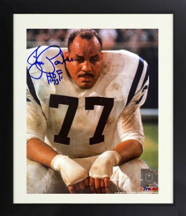Jim Parker Autographed Baltimore Colts NFL Licensed 8 x 10 Photograph HOF 73 imperfect Custom Framing- COA/Show Ticket-Powers Sports Memorabilia