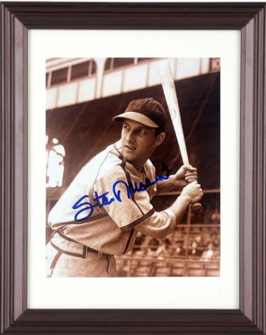 Stan Musial Autographed St. Louis Cardinals Vintage MLB Licensed 8 x 10 Sepia Photograph Custom Framing- COA (HOF)-Powers Sports Memorabilia