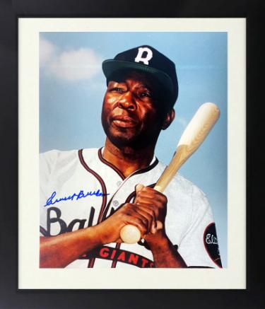 Ernest Burke Autographed Baltimore Elite Giants Negro League 8 x 10 Photograph Custom Framing imperfect- COA-Powers Sports Memorabilia