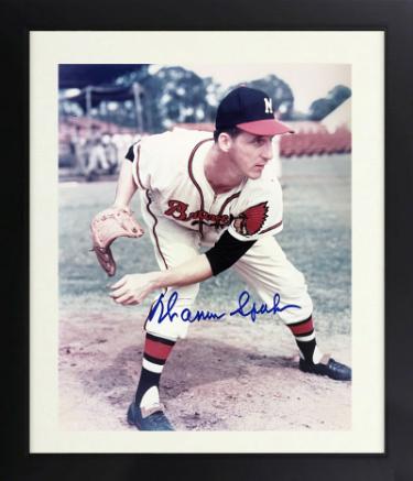 Warren Spahn Autographed Milwaukee Braves 8 x 10 Photograph imperfect Custom Framing- COA/HOF/ 1957 CY YOUNG-Powers Sports Memorabilia