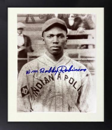 William Bobby Robinson Autographed Indianapolis ABCs Vintage B&W 8 x 10 Photograph Custom Framing imperfect- CSA COA/Show Ticket-Powers Sports Memorabilia