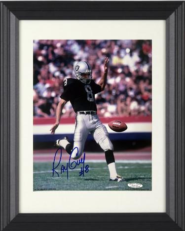 Ray Guy Autographed Oakland Raiders 8 x 10 Photograph #8 Custom Framing- Sports World Collectibles #A48498/COA-Powers Sports Memorabilia