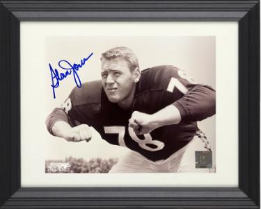 Stan Jones Autographed Chicago Bears NFL Licensed Vintage B&W 8 x 10 Photograph Custom Framing- COA (HOF/7X Pro Bowl)-Powers Sports Memorabilia