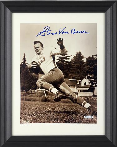 Steve Van Buren Autographed Philadelphia Eagles NFL Licensed Vintage Sepia Tone 8 x 10 Photograph Custom Framing- Sports World Collectibles-Powers Sports Memorabilia