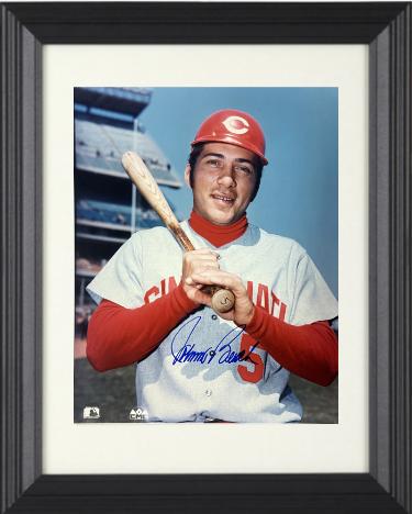 Johnny Bench Autographed Cincinnati Reds MLB Licensed 8 x 10 Photograph Custom Framing- Tuff Stuff COA (HOF/Big Red Machine)-Powers Sports Memorabilia