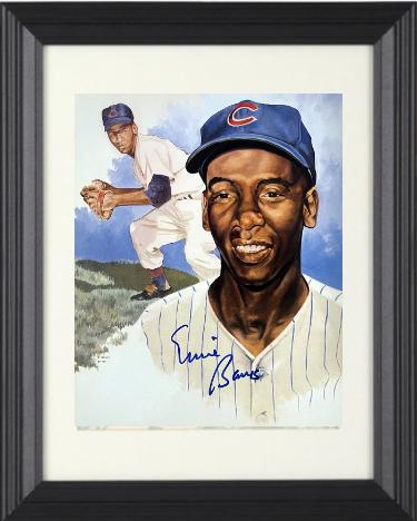 Ernie Banks Autographed Chicago Cubs 8 x 10 Collage Photograph Custom Framing- COA (HOF/Mr. Cub/14X All Star)-Powers Sports Memorabilia