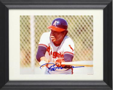 Rod Carew Autographed California Angels 8 x 10 Photograph imperfect Custom Framing- COA (HOF)-Powers Sports Memorabilia