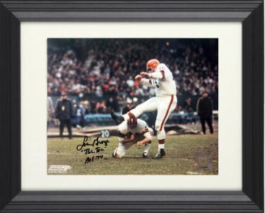 Lou Groza Autographed Cleveland Browns NFL Licensed 8 x 10 Photograph dual "The Toe" & HOF 74 Custom Framing- COA/Show Ticket-Powers Sports Memorabilia