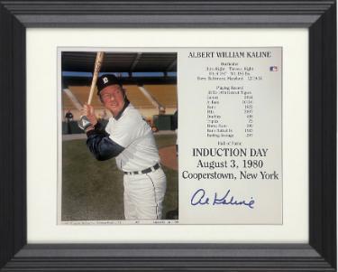 Al Kaline Autographed Detroit Tigers MLB Licensed Hall of Fame Induction Day 8 x 10 Photograph/Card Custom Framing- Tuff Stuff COA-Powers Sports Memorabilia
