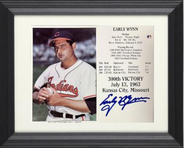 Early Wynn Autographed Cleveland MLB Licensed 300th Victory 8 x 10 Photograph/Card Custom Framing- Tuff Stuff COA/Show Ticket-Powers Sports Memorabilia