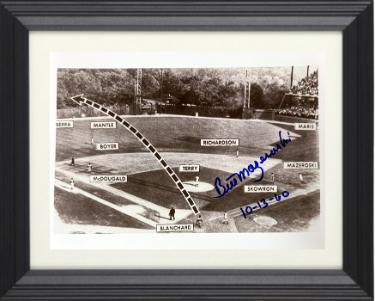 Bill Mazeroski Autographed Pittsburgh Pirates 1960 World Series 8 x 10 Photograph 10-13-60 Custom Framing- Collector's Showcase COA-Powers Sports Memorabilia