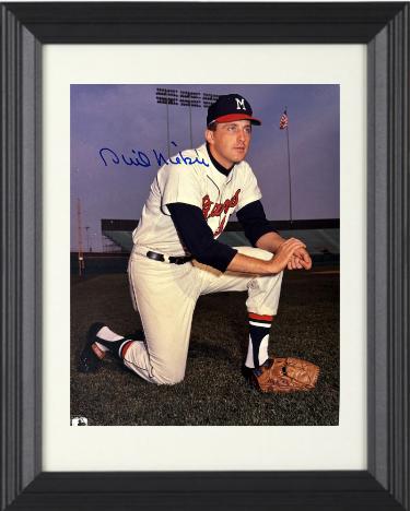 Phil Niekro Autographed Atlanta Braves MLB Licensed 8 x 10 Photograph Custom Framing- Tuff Stuff COA-Powers Sports Memorabilia
