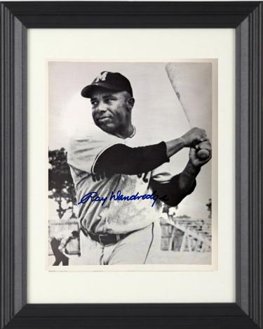 Ray Dandridge Autographed Minneapolis Millers Negro League B&W 8 x 10 Photograph Custom Framing- COA (HOF)-Powers Sports Memorabilia