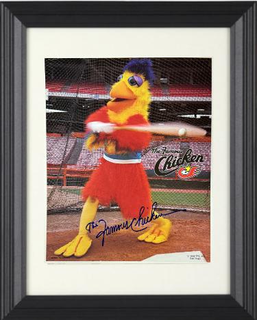 The Famous Chicken Autographed San Diego 1993 8 x 10 Photograph Custom Framing- COA-Powers Sports Memorabilia