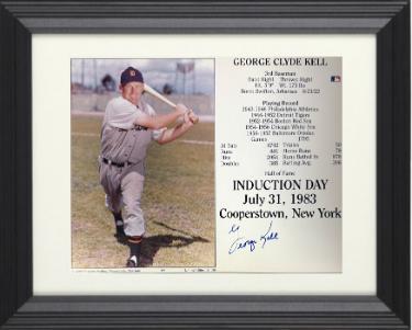 George Kell Autographed Detroit Tigers MLB Licensed Hall of Fame Induction Day 8 x 10 Photograph/Card Custom Framing- COA-Powers Sports Memorabilia