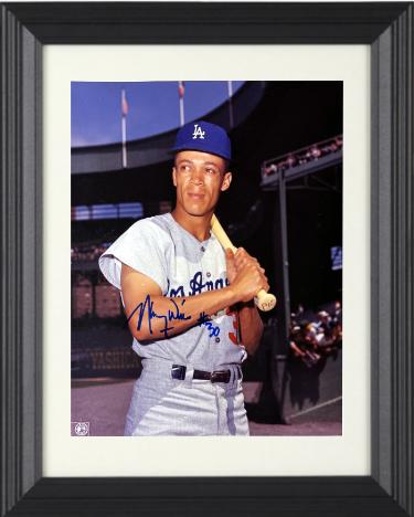 Maury Wills Autographed Los Angeles Dodgers MLB Licensed 8 x 10 Photograph #30 Custom Framing- Tuff Stuff COA/Show Ticket-Powers Sports Memorabilia