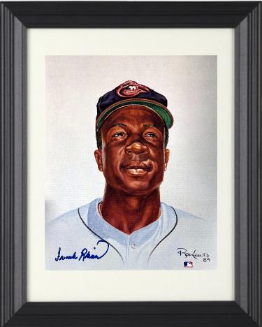 Frank Robinson Autographed Baltimore Orioles MLB Licensed Ron Lewis 89 8 x 10 Photograph Custom Framing- Tuff Stuff COA (HOF)-Powers Sports Memorabilia