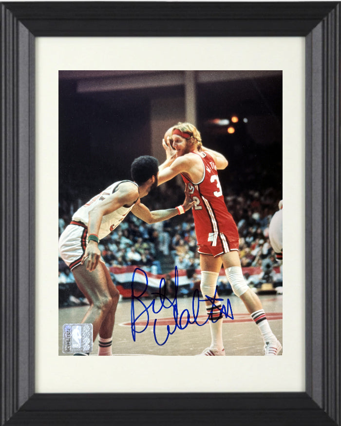 Bill Walton Autographed Portland Trailblazers NBA Licensed 8 x 10 Photograph Custom Framing- COA (HOF/MVP)-Powers Sports Memorabilia