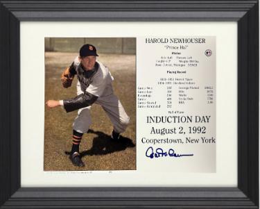 Hal Newhouser Autographed Detroit Tigers MLB Licensed Hall of Fame Induction Day 8 x 10 Photograph/Card Custom Framing- COA/Photograph-Powers Sports Memorabilia