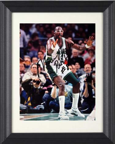 Moses Malone Autographed Milwaukee Bucks 8 x 10 Photograph #8 Bucks Custom Framing- Tuff Stuff COA-Powers Sports Memorabilia