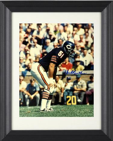 Dick Butkus Autographed Chicago Bears 8 x 10 Photograph minor dings Custom Framing- NFL Alumni, Inc. LOA (HOF)-Powers Sports Memorabilia