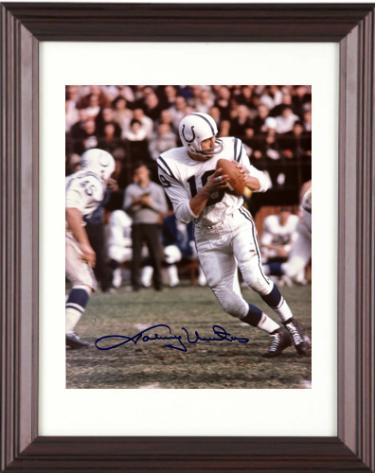 Johnny Unitas Autographed Baltimore Colts NFL Licensed 8 x 10 Photograph Custom Framing- NFL Alumni, Inc. LOA (HOF)-Powers Sports Memorabilia
