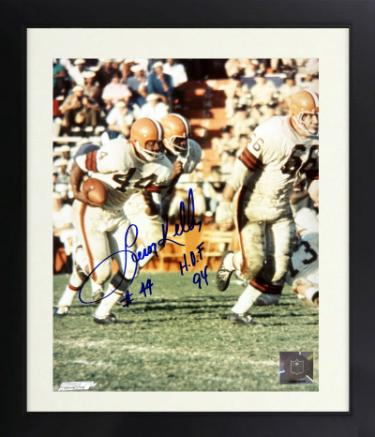 Leroy Kelly Autographed Cleveland Browns NFL Licensed 8 x 10 Photograph #44 HOF 94 Custom Framing- COA-Powers Sports Memorabilia