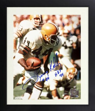 Leroy Kelly Autographed Cleveland Browns NFL Licensed 8 x 10 Photograph #44 with HOF 94 Custom Framing- COA-Powers Sports Memorabilia