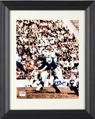 Eddie LeBaron Autographed Dallas Cowboys 8 x 10 Photograph minor dings Custom Framing- PSA Sticker/Show Ticket-Powers Sports Memorabilia