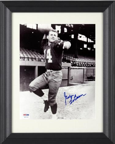 Eddie LeBaron Autographed Dallas Cowboys 8 x 10 Photograph minor dings Custom Framing- PSA/CSA Show Ticket (Dallas 1st QB)-Powers Sports Memorabilia