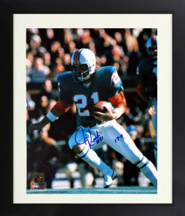 Jim Kiick Autographed Miami Dolphins NFL Licensed 8 x 10 Photograph #21 17-0 minor dings Custom Framing- COA (Perfect Season)-Powers Sports Memorabilia