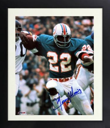 Mercury Morris Autographed Miami Dolphins NFL Licensed 8 x 10 Photograph minor dings Custom Framing- COA (17-0 Perfect Season)-Powers Sports Memorabilia