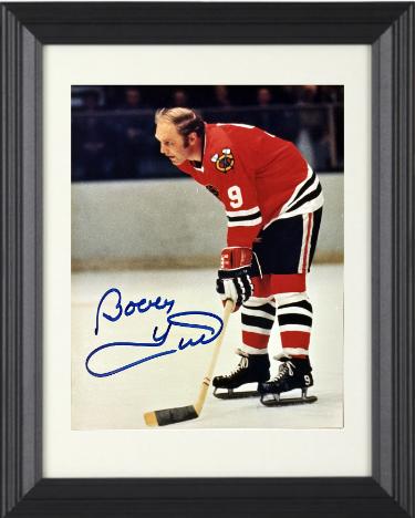 Bobby Hull Autographed Chicago Blackhawks 8 x 10 Photograph minor dings Custom Framing- NFL Alumni, Inc. LOA (HOF)-Powers Sports Memorabilia