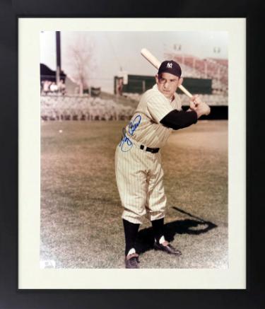 Yogi Berra Autographed New York Yankees MLB Licensed 8 x 10 Photograph minor dings Custom Framing- COA (HOF/3X AL MVP)-Powers Sports Memorabilia