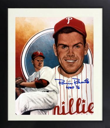 Robin Roberts Autographed Philadelphia Phillies 8 x 10 Photograph HOF 76 Custom Framing- Collector's Showcase COA/Show Ticket-Powers Sports Memorabilia