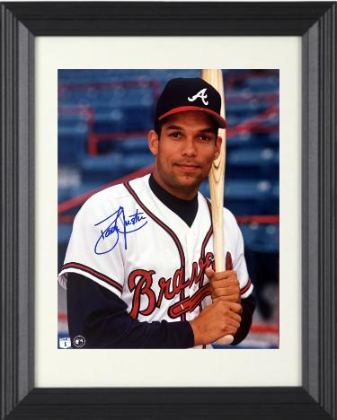 Dave/David Justice Autographed Atlanta Braves MLB Licensed 8 x 10 Photograph minor dings Custom Framing- Tuff Stuff LOA-Powers Sports Memorabilia