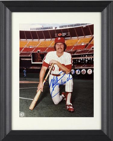 Mike Schmidt Autographed Philadelphia Phillies MLB Licensed 8 x 10 Photograph minor dings Custom Framing- Tuff Stuff COA/Show Ticket (HOF)-Powers Sports Memorabilia