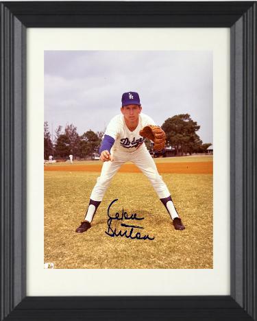 Don Sutton Autographed Los Angeles Dodgers MLB Licensed 8 x 10 Photograph minor dings Custom Framing- Tuff Stuff COA (HOF)-Powers Sports Memorabilia