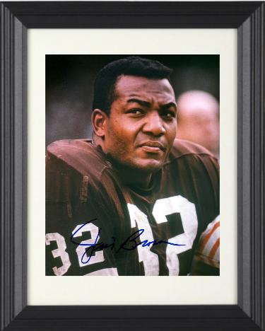 Jim Brown Autographed Cleveland Browns 8 x 10 Photograph Custom Framing- NFL Alumni LOA (HOF) - CTBL_f43618-Powers Sports Memorabilia