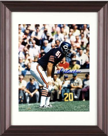 Dick Butkus Autographed Chicago Bears 8 x 10 Photograph minor dings Custom Framing- NFL Alumni LOA (HOF)-Powers Sports Memorabilia
