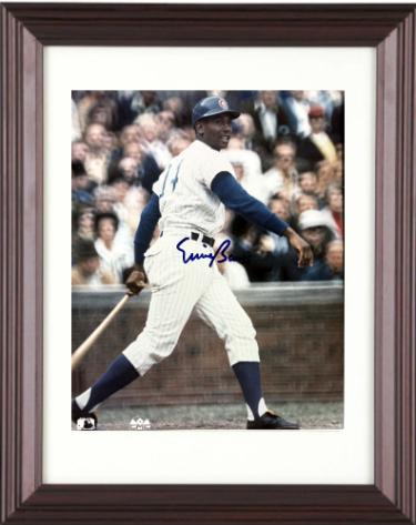 Ernie Banks Autographed Chicago Cubs MLB Licensed 8 x 10 Photograph Custom Framing- COA (HOF/2X MVP/14X AS)-Powers Sports Memorabilia