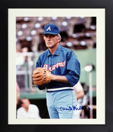 Phil Niekro Autographed Atlanta Braves 8 x 10 Photograph minor dings Custom Framing- Tuff Stuff COA (HOF)-Powers Sports Memorabilia