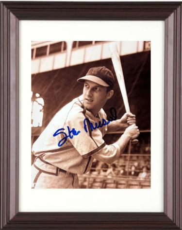 Stan Musial Autographed St. Louis Cardinals Sepia 8 x 10 Photograph minor dings Custom Framing- COA (HOF)-Powers Sports Memorabilia