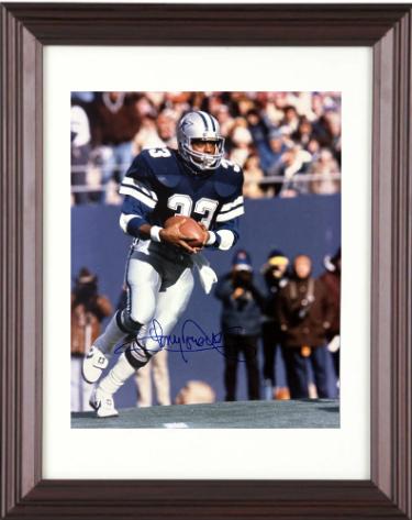 Tony Dorsett Autographed Dallas Cowboys 8 x 10 Photograph #33 minor dings Custom Framing- CSA COA (HOF)-Powers Sports Memorabilia