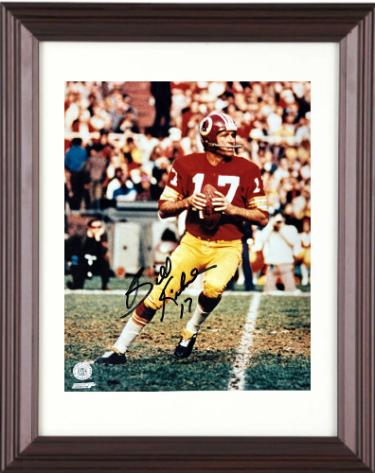 Billy Kilmer Autographed Washington NFL 8 x 10 Photograph minor dings Custom Framing- COA/Show Ticket-Powers Sports Memorabilia