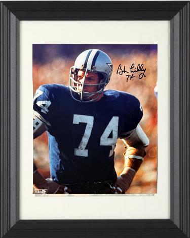 Bob Lilly Autographed Dallas Cowboys NFL 8 x 10 Photograph #74 minor dings Custom Framing- COA/Ticket (HOF)-Powers Sports Memorabilia